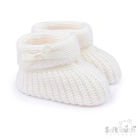 B450-C: Cream Acrylic Bootees with Bow
